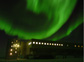 Aurora boralis above the new elevated station at Amundsen-Scott South Pole Station