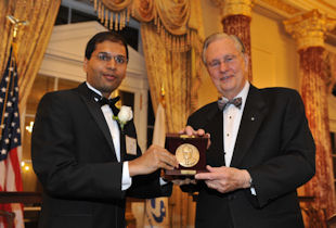 2010 Waterman Award winner Subhash Khot with NSF Director Arden L. Bement, Jr.